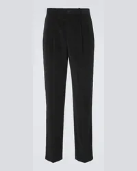 The Row Pantaloni regular Speek in velluto Nero