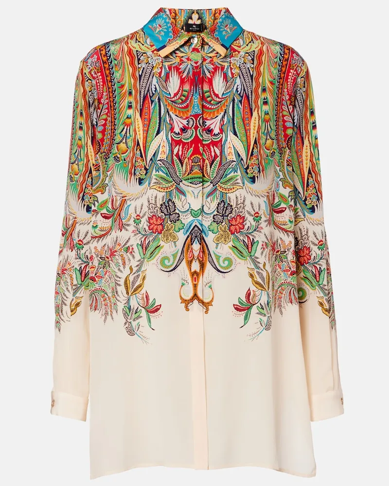 Etro Camicia in seta con stampa Multicolore