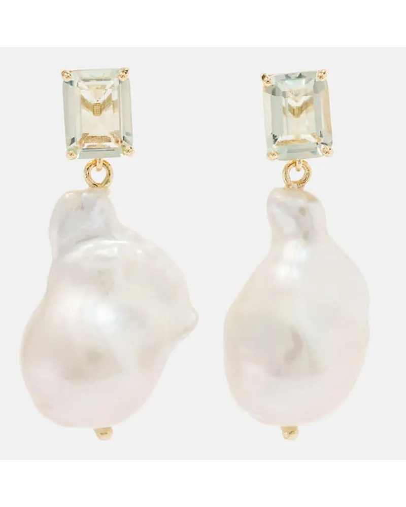MATEO Orecchini in oro 14kt con ametiste e perle barocche Oro