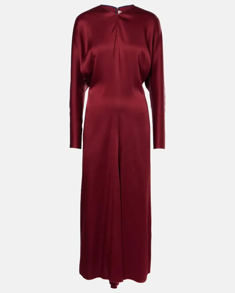 Victoria Beckham Abito midi in raso Rosso