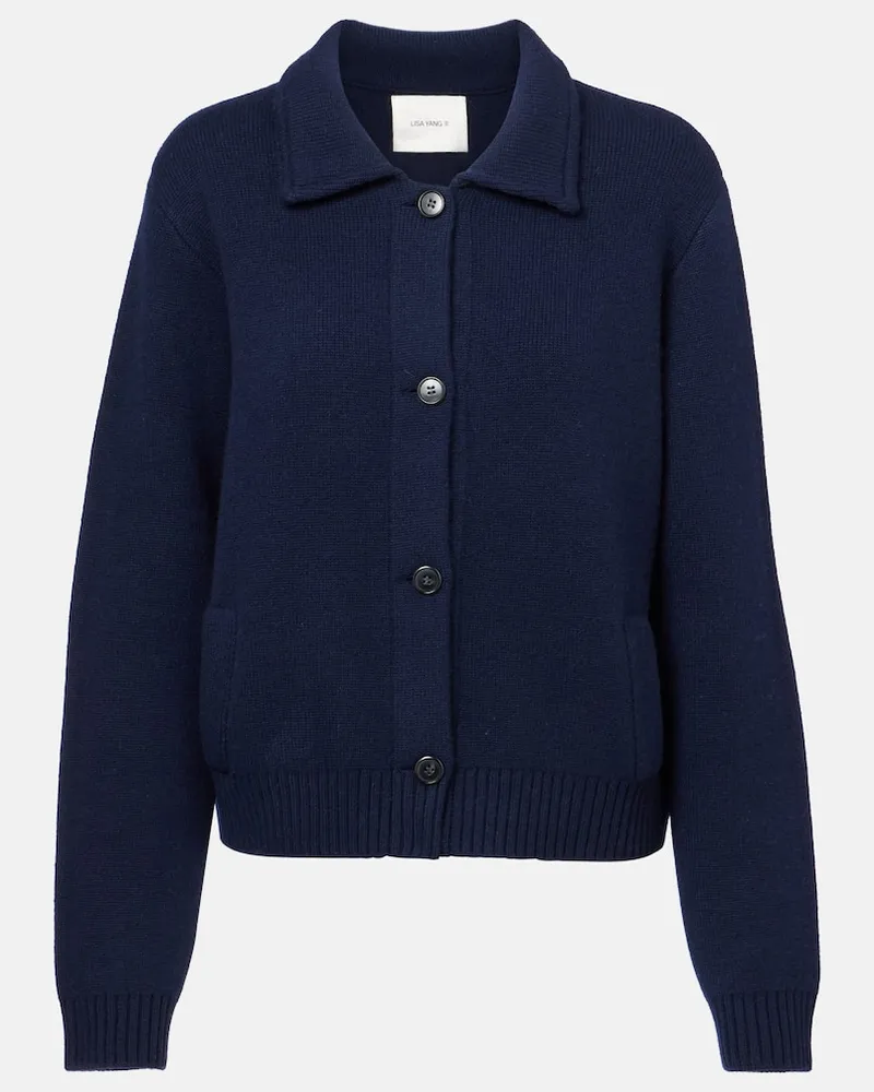 Lisa Yang Cardigan Lynna in cashmere Blu