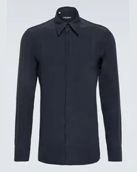 Dolce & Gabbana Camicia in seta crêpe de chine Nero