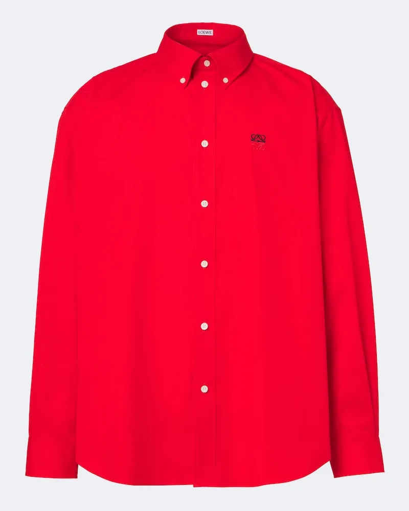 Loewe Camicia in twill di cotone Rosso