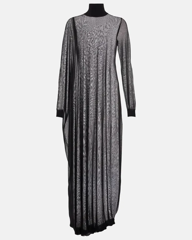Alaïa AlaÃ¯a Abito lungo semitrasparente Nero