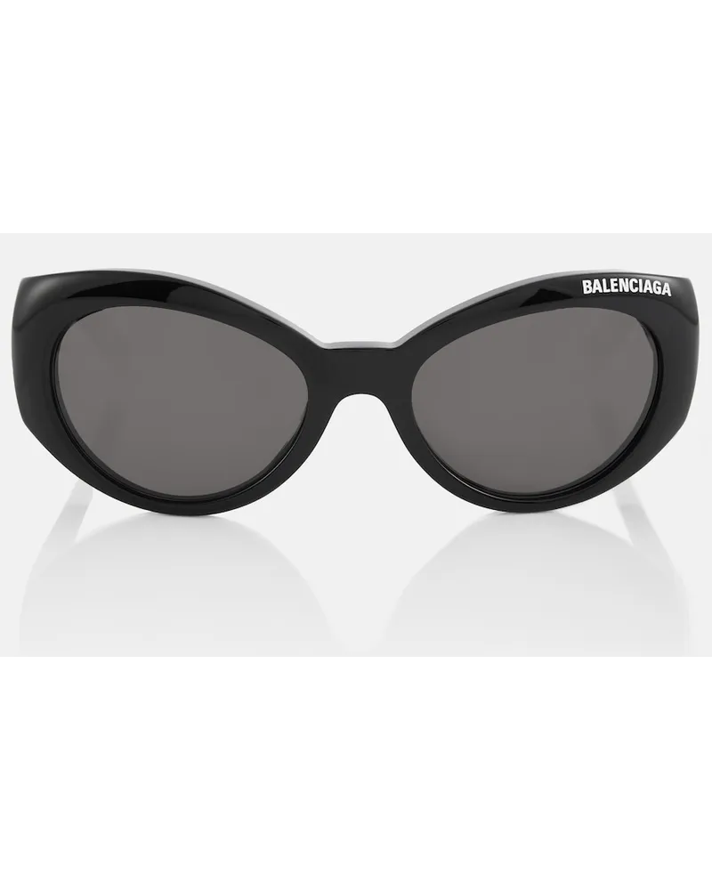 Balenciaga Occhiali da sole ovali Classic Nero