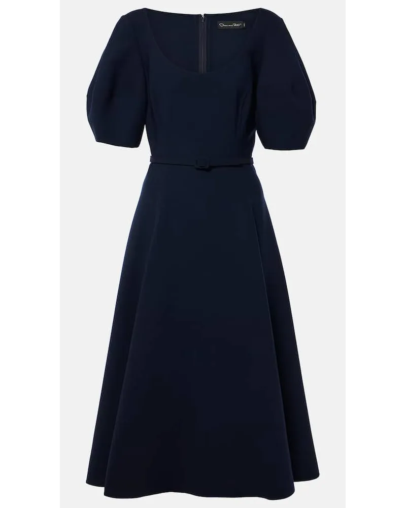 Oscar de la Renta Abito midi in misto lana Blu