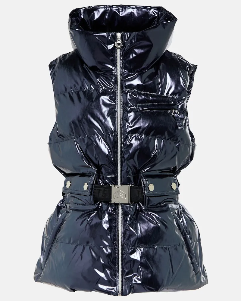 Jet Set Gilet Clara Met imbottito e metallizzato Blu