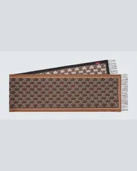 Gucci Sciarpa GG Shadow in lana jacquard Marrone