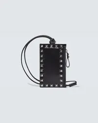 Valentino Garavani Portacarte Rockstud in pelle Nero