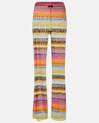 Missoni Pantaloni slim in maglia a zig-zag Multicolore