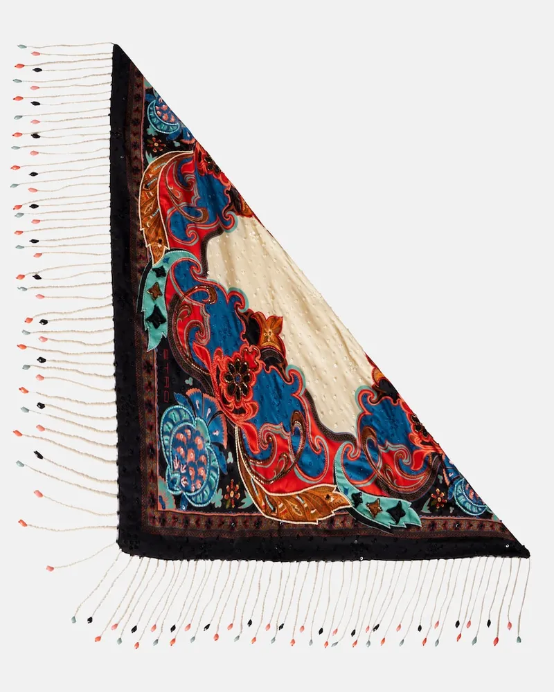 Etro Sciarpa in seta con stampa Multicolore