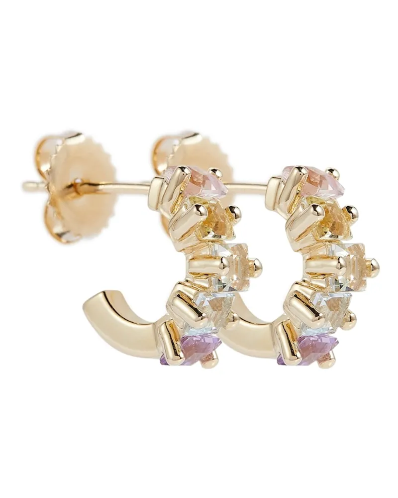 Suzanne Kalan Orecchini a cerchio in oro 14kt con topazi Multicolore