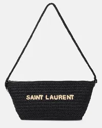 Saint Laurent Borsa a spalla La Rafia con logo Nero