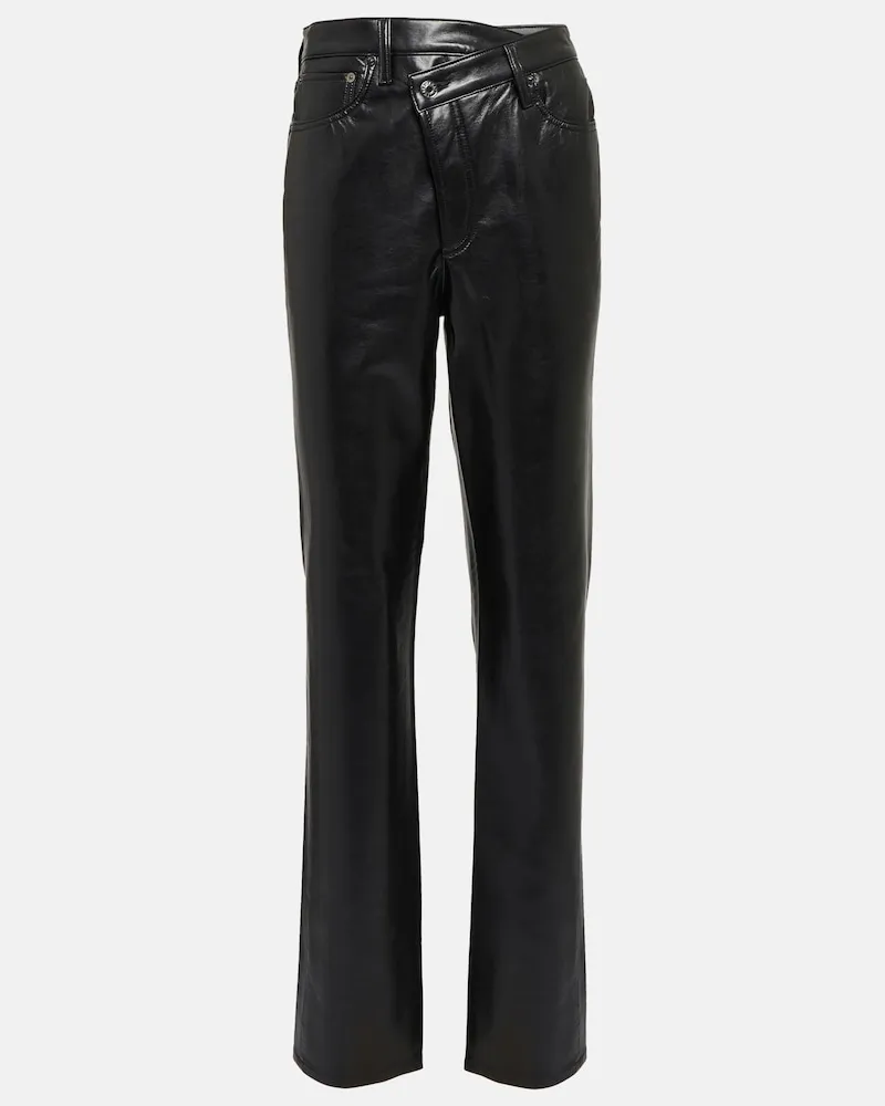 AGOLDE Pantaloni Criss-Cross in similpelle Nero