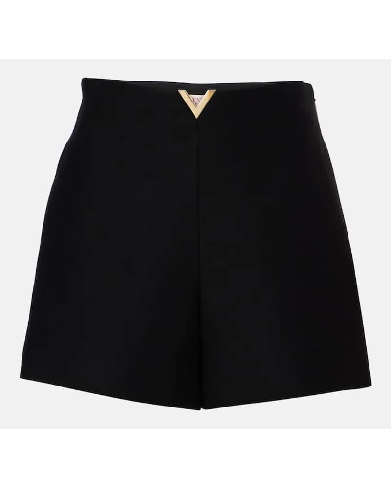 Valentino Garavani Shorts VGold in Crepe Couture Nero