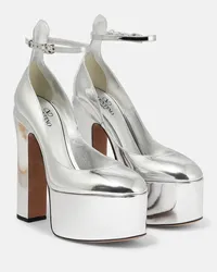 Valentino Garavani Pumps con plateau Tan-Go 155 in pelle Argento