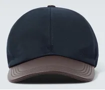 Cappello da baseball in cotone con pelle