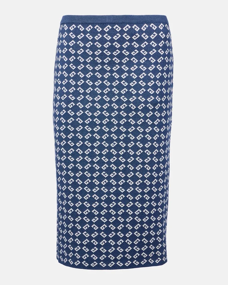 Givenchy Gonna midi Monogram 72 in jacquard Blu