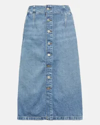 Ralph Lauren Gonna midi svasata in denim Blu