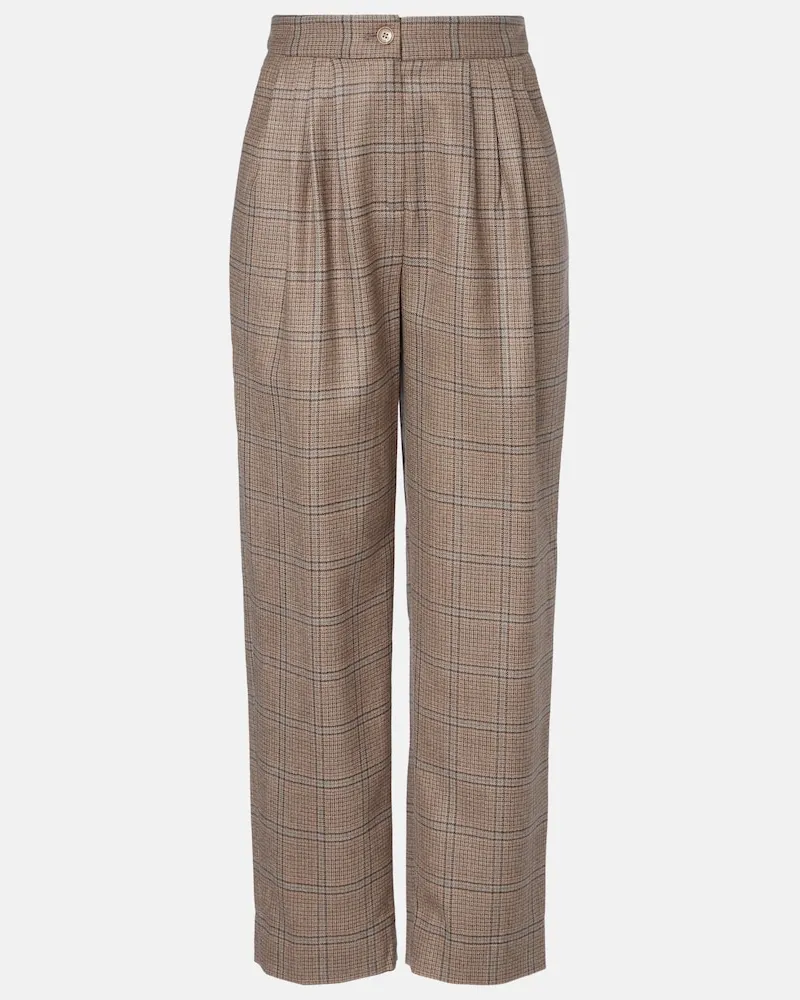 Blazé Milano Blazé Milano Pantaloni Glassy in lana vergine a quadri Beige