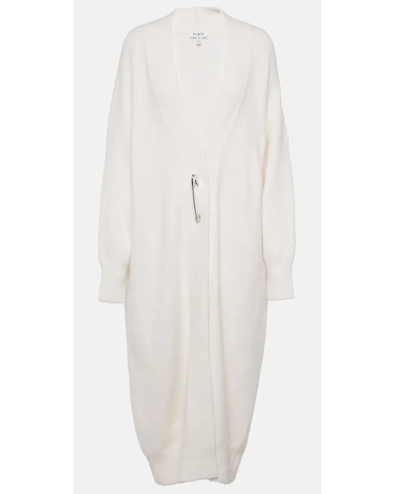Alaïa AlaÃ¯a Abito in maglia di misto alpaca Bianco