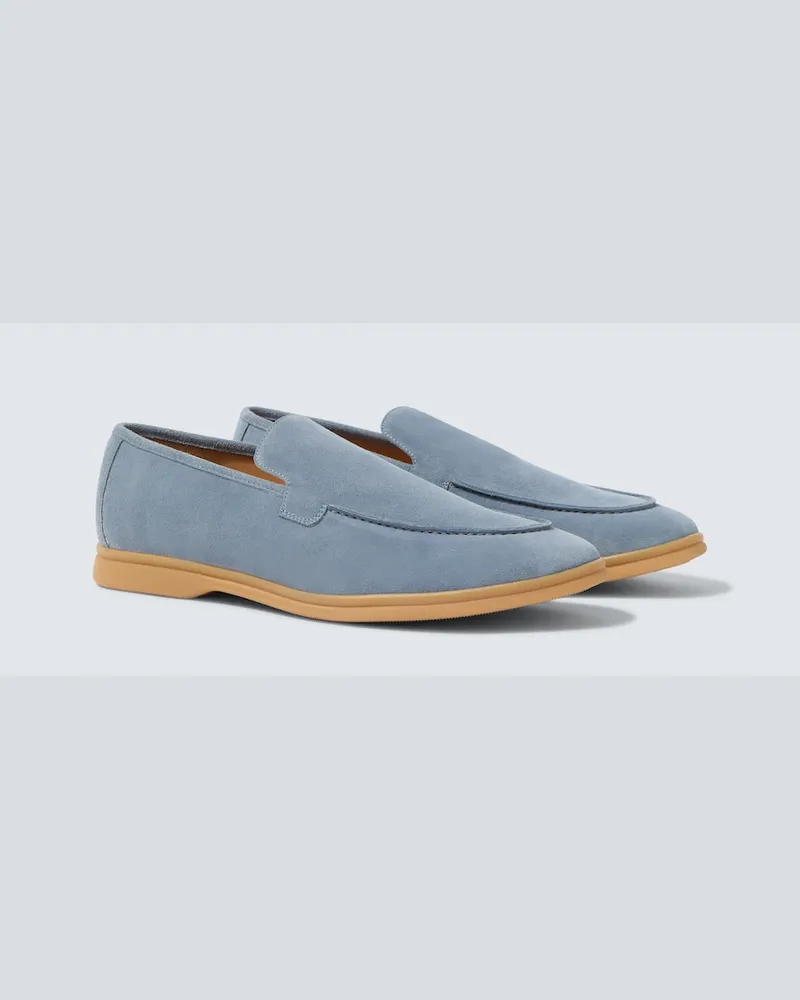 Eleventy Mocassini in suede Blu