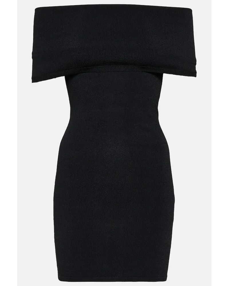 WARDROBE.NYC Miniabito con scollo bardot Nero