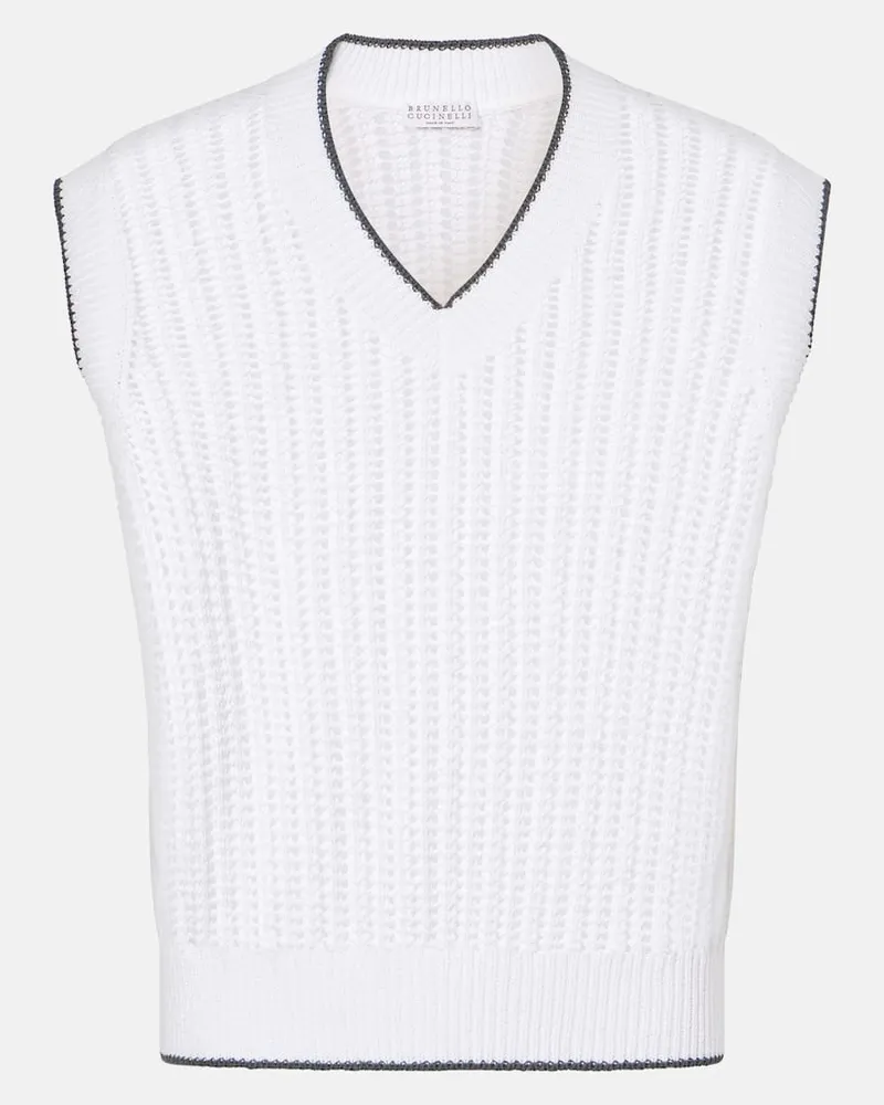 Brunello Cucinelli Pullover in cotone Bianco