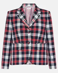 Thom Browne Blazer in misto lana tartan Multicolore