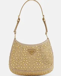 Prada Borsa Cleo in raso con cristalli Oro