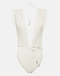 Saint Laurent Costume intero con scollo all’americana Bianco