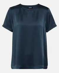 Max Mara Top Rebecca in raso Blu