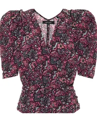 Isabel Marant Top Rincky in seta stretch Rosa