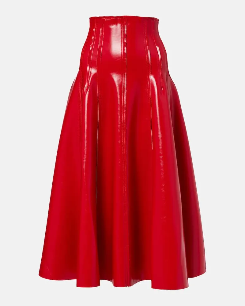 Norma Kamali Gonna midi in similpelle Rosso