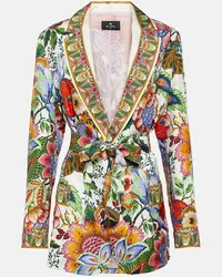 Etro Giacca in seta con stampa Multicolore