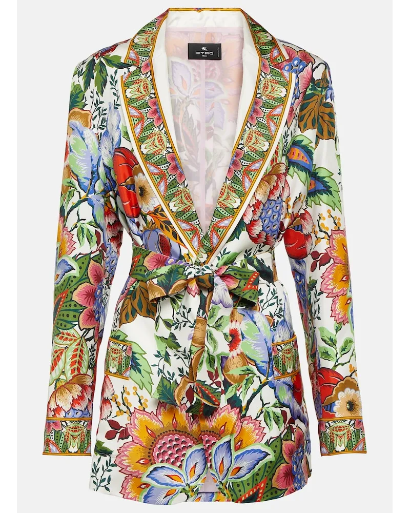 Etro Giacca in seta con stampa Multicolore