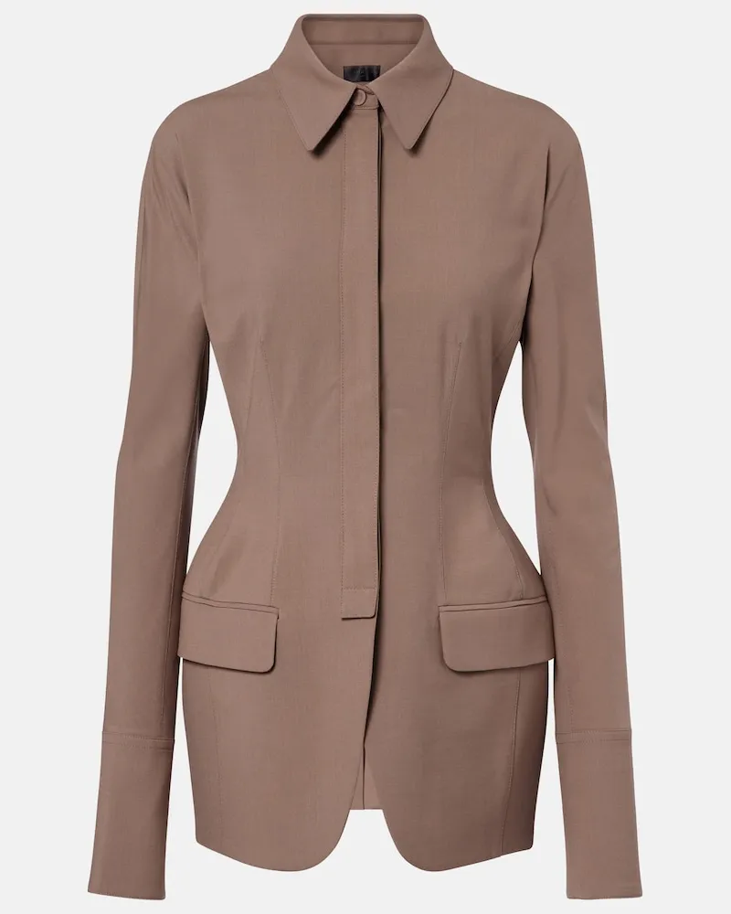 Thierry Mugler Giacca peplum Marrone