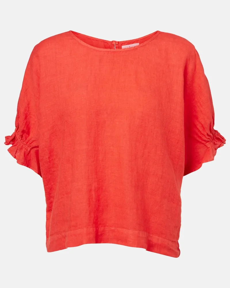 Velvet Top Emily in lino Rosso