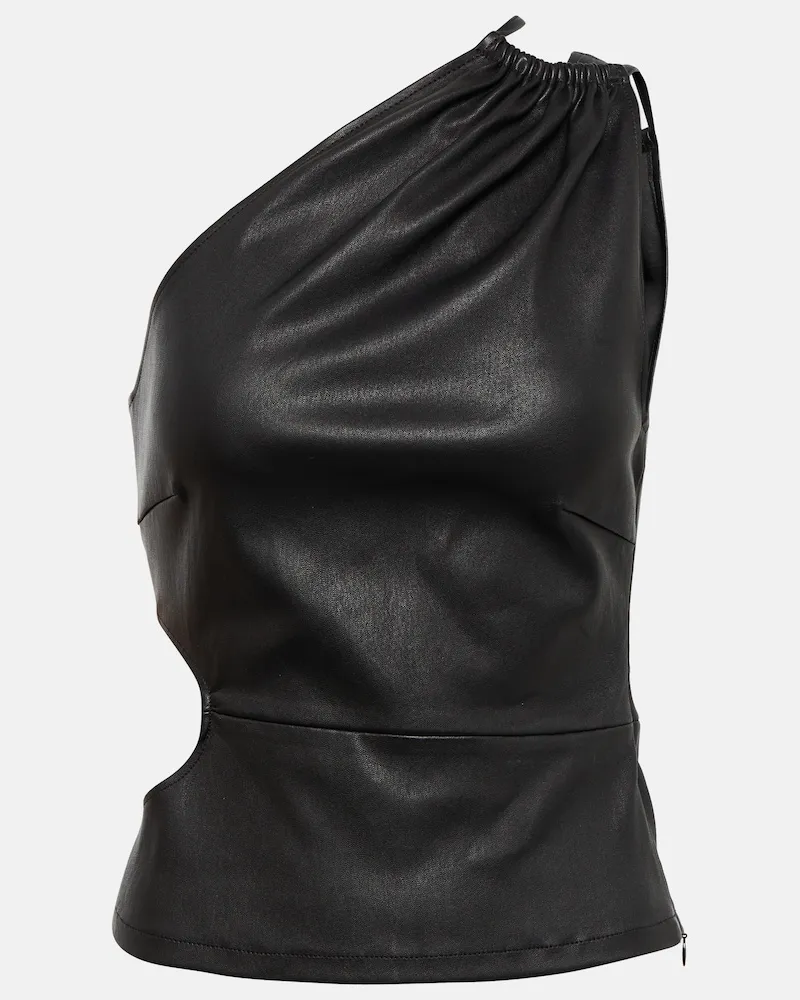 Amiri Top in pelle con cut-out Nero
