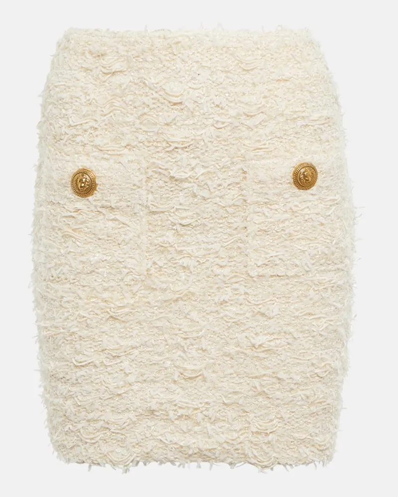 Balmain Minigonna in bouclÃ Bianco
