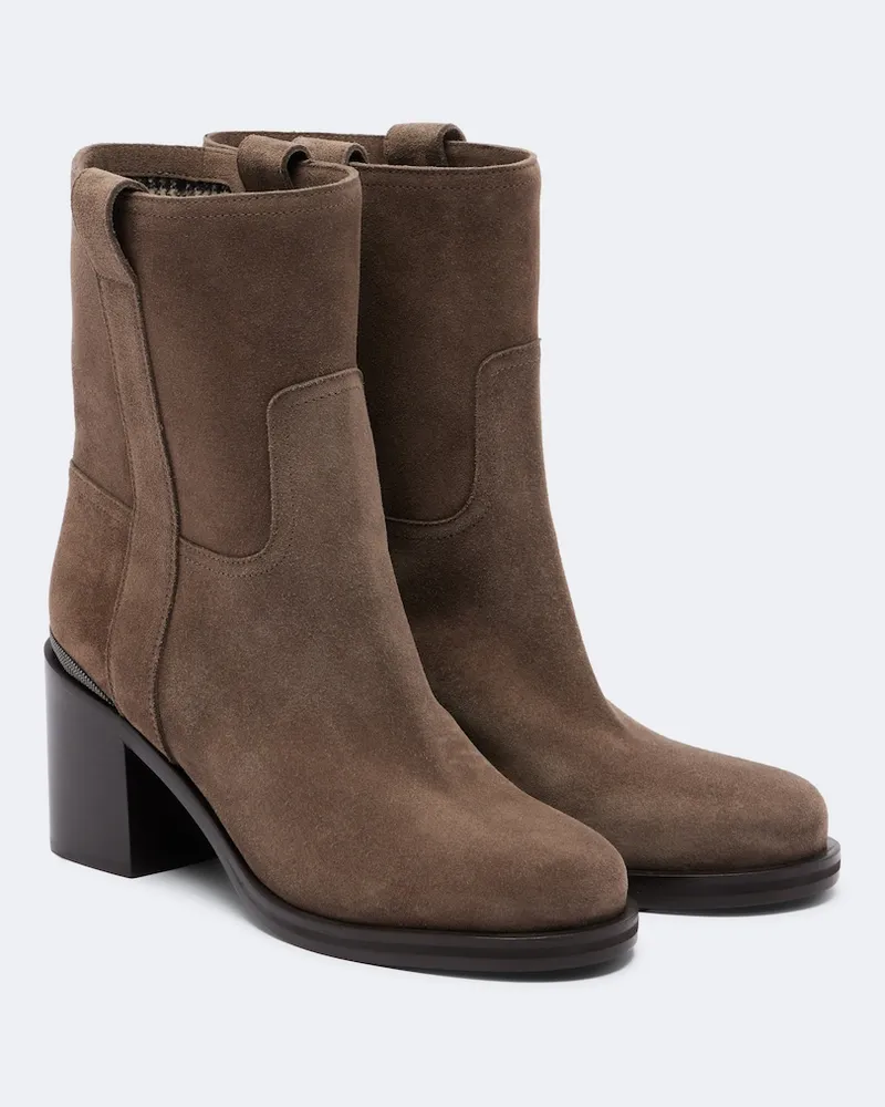 Brunello Cucinelli Stivaletti in suede Marrone