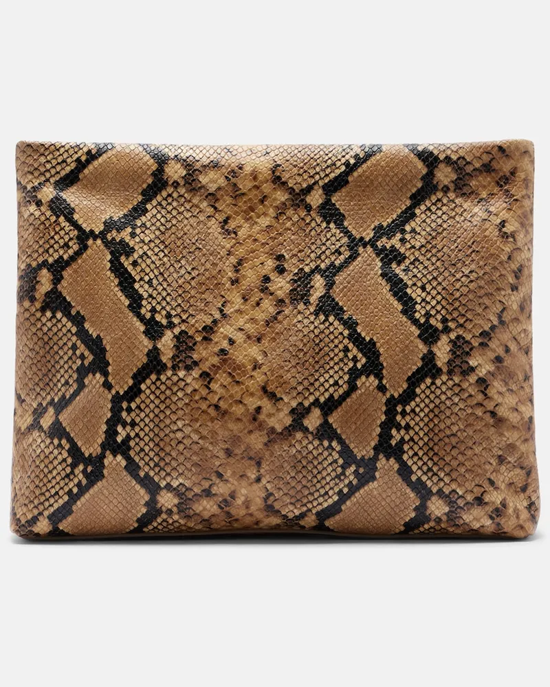 Nili Lotan Clutch Jerry Small in pelle con stampa Beige