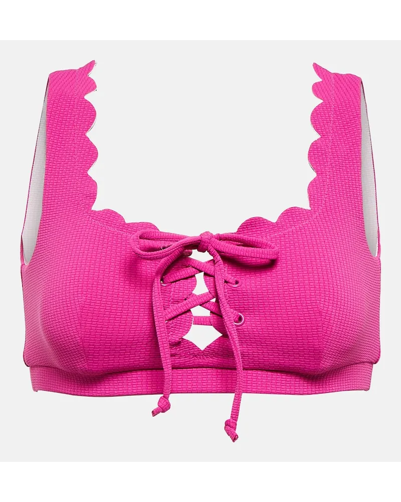 Marysia Top bikini con orlo a smerlo Viola