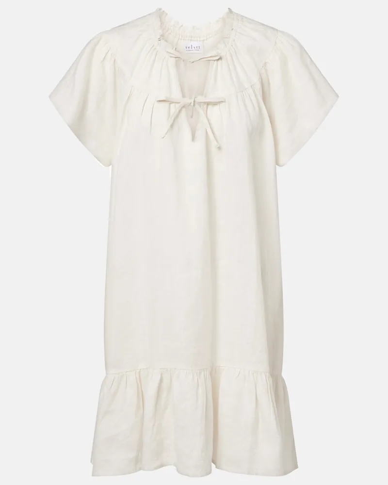 Velvet Abito corto Livvy in lino Bianco