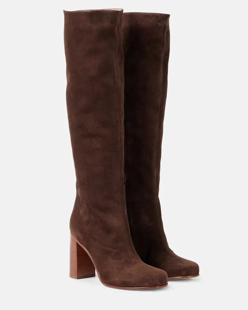 KHAITE Stivali Willow in suede Marrone