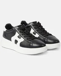 Hogan Sneakers Rebel in pelle con platform Nero