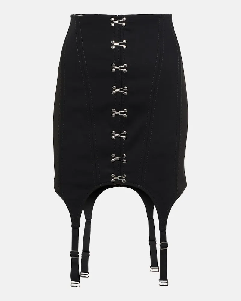 Dion Lee Minigonna in cotone a vita alta Nero