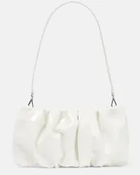 STAUD Clutch Bean Mini in pelle Bianco