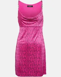 Versace Miniabito in raso con cristalli Rosa