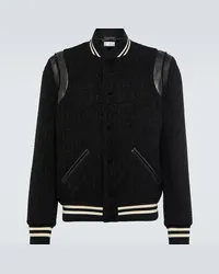 Saint Laurent Giacca varsity Teddy in misto lana Nero